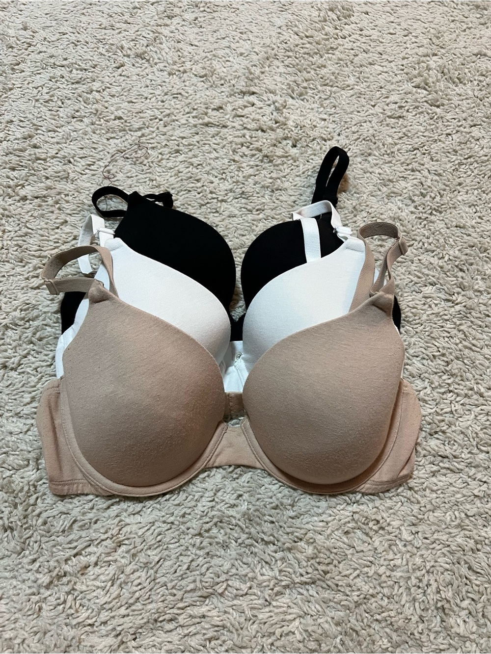 3-Pack T-Shirt Bras - Black, White & Nude